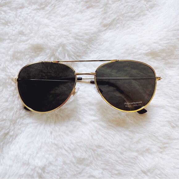 Tommy Gold Minimalist Aviator Sunglasses - Picture 1 of 11